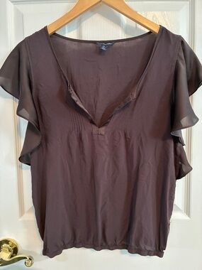 American Eagle Outfitters Flutter Sleeve Blouse